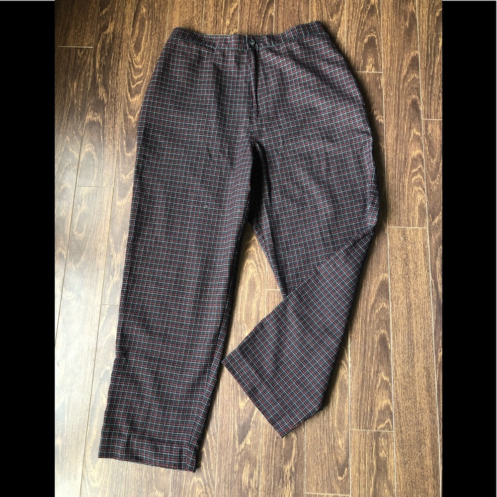 Vintage High Waisted Plaid Trousers